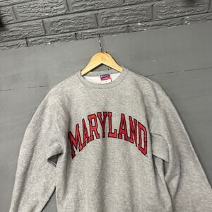 Champion Maryland Crewneck Sweatshirt Mens Small Gray Authentic Athletic Apparel